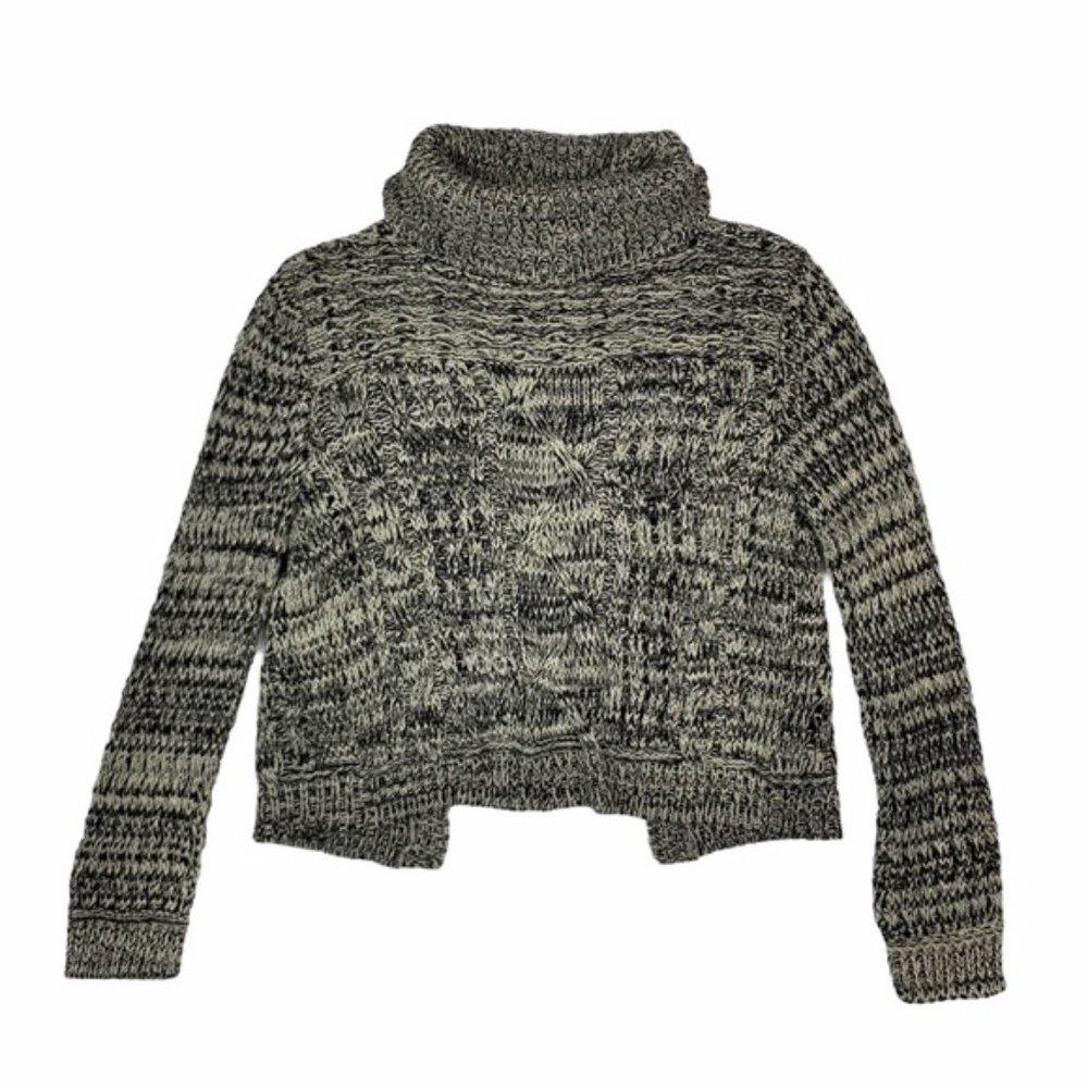 (Up To 50% Off SALE) 14th & Union Heathered Turtleneck Open Back Sweater